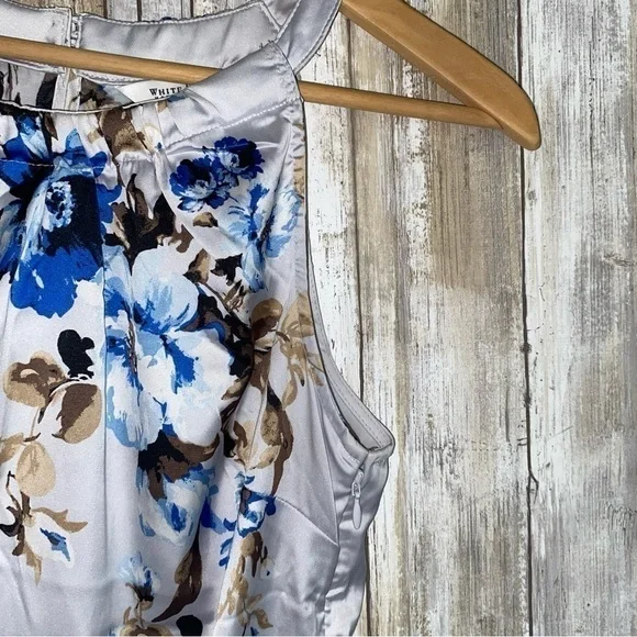 White House Black Market Lavender Floral Sleeveless Blouse - Picture 2 of 8